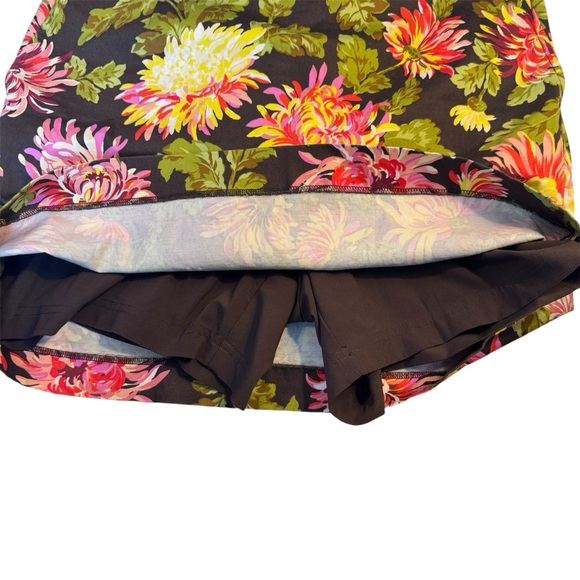 Liz Claiborne Skort Womens size 10 Brown Green Pink Red Floral Golf - Picture 5 of 7